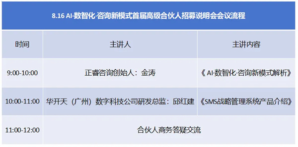 AI·數(shù)智化·咨詢新模式首屆高級(jí)合伙人招募說(shuō)明會(huì)震撼來(lái)襲！